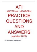 ATI MATERNAL NEWBORN - PRACTICE QUESTIONS AND ANSWERS (updated 2023)