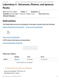 ESS 101 INTRO TO GEOLOGY - University of Washington _ Laboratory 4: Volcanoes, Plutons, and IgneousRocks. Fall 2022. Score for this attempt: 11.9 out of 15.