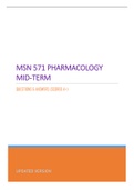 MSN 571 PHARMACOLOGY MID-TERM - QUESTIONS & ANSWERS (SCORED A+) BEST UPDATE