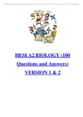 Hesi A2 Biology Latest Update 2023/24