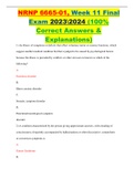 NRNP 6665-01, Week 11 Final  Exam 20232024 (100%  Correct Answers &  Explanations)