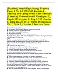 (Bundled) Health Psychology Practice Exam 2 CH 6-9, PSY303 Module 4 - Seeking and Using Health Care Services (2 Weeks), Pre-test Health Final (part 1), Psych 313 chapter 9, Psych 313 chapter 8, CH.8, Health CH-7, PSYC 313 Midterm Ch. 7, Quiz 7, Chapter 7