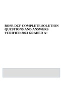 BOSR DCF COMPLETE SOLUTION QUESTIONS AND ANSWERS VERIFIED 2023 GRADED A+