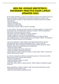 HESI RN -EVOLVE OBSTETRICS- MATERNIRY PRACTICE EXAM LATEST UPDATED 2023