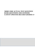 NBME CBSE ACTUAL TEST QUESTION BANK QUESTIONS AND ANSWERS LATEST UPDATED 2023-2024 GRADED A+