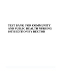 Test Bank For Community and Public Health Nursing 10th Edition Rector Chapter 1-30 | Complete Guide