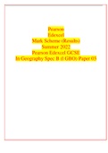 Pearson Edexcel Mark Scheme (Results) Summer 2022 Pearson Edexcel GCSE In Geography Spec B (l GBO) Paper 03 Mark Scheme (Results) Summer 2022 Pearson Edexcel GCSE In Geography Spec B (1GB0) Paper 03 Edexcel and BTEC Qualifications