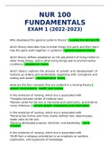 NUR 100 FUNDAMENTALS EXAM 1 (2022-2023)