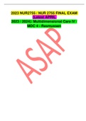  2023 NUR2755 / NUR 2755 FINAL EXAM (Latest APRIL  2023 / 2024): Multidimensional Care IV / MDC 4 - Rasmussen