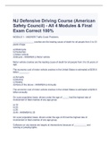  NJ Defensive Driving Course (American Safety Council) - All 4 Modules & Final Exam Correct 100%