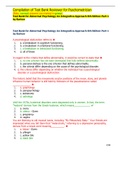 Compilation of Test Bank Reviewer for Pyschometrician (Note: correct answers are marked in green) Test Bank for Abnormal Psychology An Integrative Approach 6th Edition Part 1 by Barlow