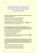 RN HESI MATERNITY EXAM QUESTIONS AND ANSWERS UPDATED (2024/2025) (VERIFIED ANSWERS)