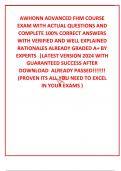 AWHONN ADVANCED FHM COURSE EXAM WITH ACTUAL QUESTIONS AND COMPLETE 100% CORRECT ANSWERS WITH VERIFIED AND WELL EXPLAINED  RATIONALES ALREADY GRADED A+ BY EXPERTS  |LATEST VERSION 2024 WITH GUARANTEED SUCCESS AFTER DOWNLOAD  ALREADY PASSED!!!!!!! (PROVEN I