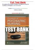 Essentials of Psychiatric Nursing, 3rd Edition TEST BANK by Boyd & Luebbert, All Chapters 1 to 31 Covered, ISBN: 9781975185121 (100% Verified Edition)