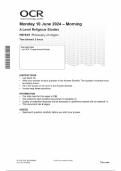 OCR 2024 A Level Religious Studies H573/01 Philosophy of religion Question Paper & Mark Scheme (Merged)