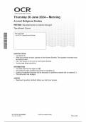 OCR 2024 A Level Religious Studies H573/04 Developments in Islamic thought Question Paper & Mark Scheme (Merged)