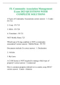 FL Community Association Management Exam 2023 QUESTIONS WITH COMPLETE SOLUTIONS