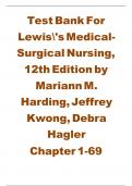 TEST BANK For -Lewis Medical Surgical Nursing, 12th Edition by Mariann M. Harding , Verified Chapters 1 - 69, Complete Newest Version|complete guide | latest update2024|25