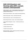 NUR 428 Disasters and Nursing with 100- correct answers 2025(passed).