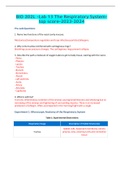 BIO 202L -Lab 13 The Respiratory System-top score-2023-2024