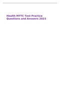 Health MTTC Test Practice Questions and Answers 2023