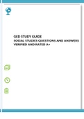 GED STUDY GUIDE SOCIAL STUDIES QUESTIONS AND ANSWERS VERIFIED AND RATED A+