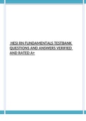 HESI RN FUNDAMENTALS TEST BANK QUESTIONS AND ANSWERS VERIFIED AND RATED A+