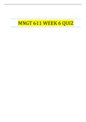 MNGT 611 WEEK 6 QUIZ