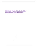 HESI A2 Math Study Guide Questions and Answers