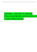 SOPHIA  ANCIENT GREEK PHILOSOPHERS MILESTONE 1 Exam (elaborations)