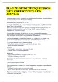 BLAW 212 STUDY TEST QUESTIONS WITH CORRECT DETAILED ANSWERS 