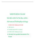 NURS 6501 Week 6 Midterm Exam (Version 1) NURS 6501 Advanced Pathophysiology, Walden, HIGH RATED Answer.