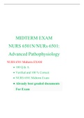 NURS 6501 Week 6 Midterm Exam (Version 4) NURS 6501 Advanced Pathophysiology, Walden, HIGH RATED Answer.