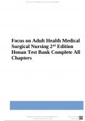 Focus on Adult Health Medical Surgical Nursing 3rd Edition Honan Test Bank