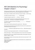 PSY 3010-Statistics for Psychology - Chapter 4, Exam 1 Questions with correct Answers 2024/2025( A+ GRADED 100% VERIFIED).