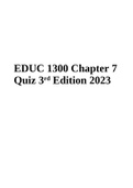 EDUC 1300 Chapter 7 Quiz 3rd Edition 2023 Score A+