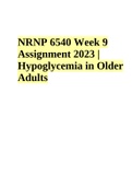 NRNP 6540F Advanced Practice Care of Older Adults