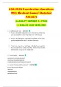 LDR-202S Examination Questions  With Revised Correct Detailed  Answers   |ALREADY GRADED A+ PASS   >> BRAND NEW VERSION!! 