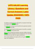 LATG AALAS Learning Library | Questions and Correct Answers | Lates Update 2024/2025 | 100% PASS