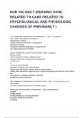 NUR 194 SAS 7 (NURSING CARE RELATED TO CARE RELATED TO PSYCHOLOGICAL AND PHYSIOLOGIC CHANGES OF PREGNANCY ) questions and answers rated A+ 2025/2026