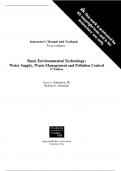 Test Bank for Basic Environmental Technology Water Supply, Waste Management and Pollution Control 6th Edition by Jerry Nathanson