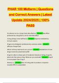 PHAR 100 Midterm | Questions and Correct Answers | Latest Update 2024/2025 | 100% PASS