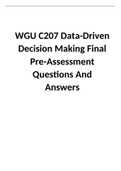 (latest 2023) WGU C207 Data-Driven Decision Making Final Pre-Assessment Questions And Answers