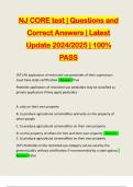 NJ CORE test | Questions and Correct Answers | Latest Update 2024/2025 | 100% PASS