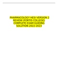 PHARMACOLOGY HESI VERSION 2 REVIEW (FORTIS COLLEGE) COMPLETE EXAM GUIDING SOLUTION 2022-2023