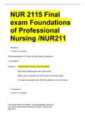 NUR 2115 Final exam Foundations of Professional Nursing /NUR211