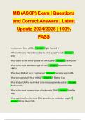 MB (ASCP) Exam | Questions and Correct Answers | Latest Update 2024/2025 | 100% PASS