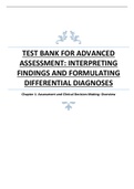 Exam (elaborations) APRN - Advanced Practice Registered Nurse  Advanced Assessment Interpreting Findings and Formulating Differential Diagnoses, ISBN: 9780803690059