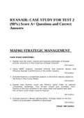 RYANAIR: CASE STUDY FOR TEST 2 (98%) Score A+ Questions and Correct Answers & RYANAIR CASE ANALYSIS.