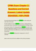 CPMA Exam Chapter 3 | Questions and Correct Answers | Latest Update 2024/2025 | 100% PASS